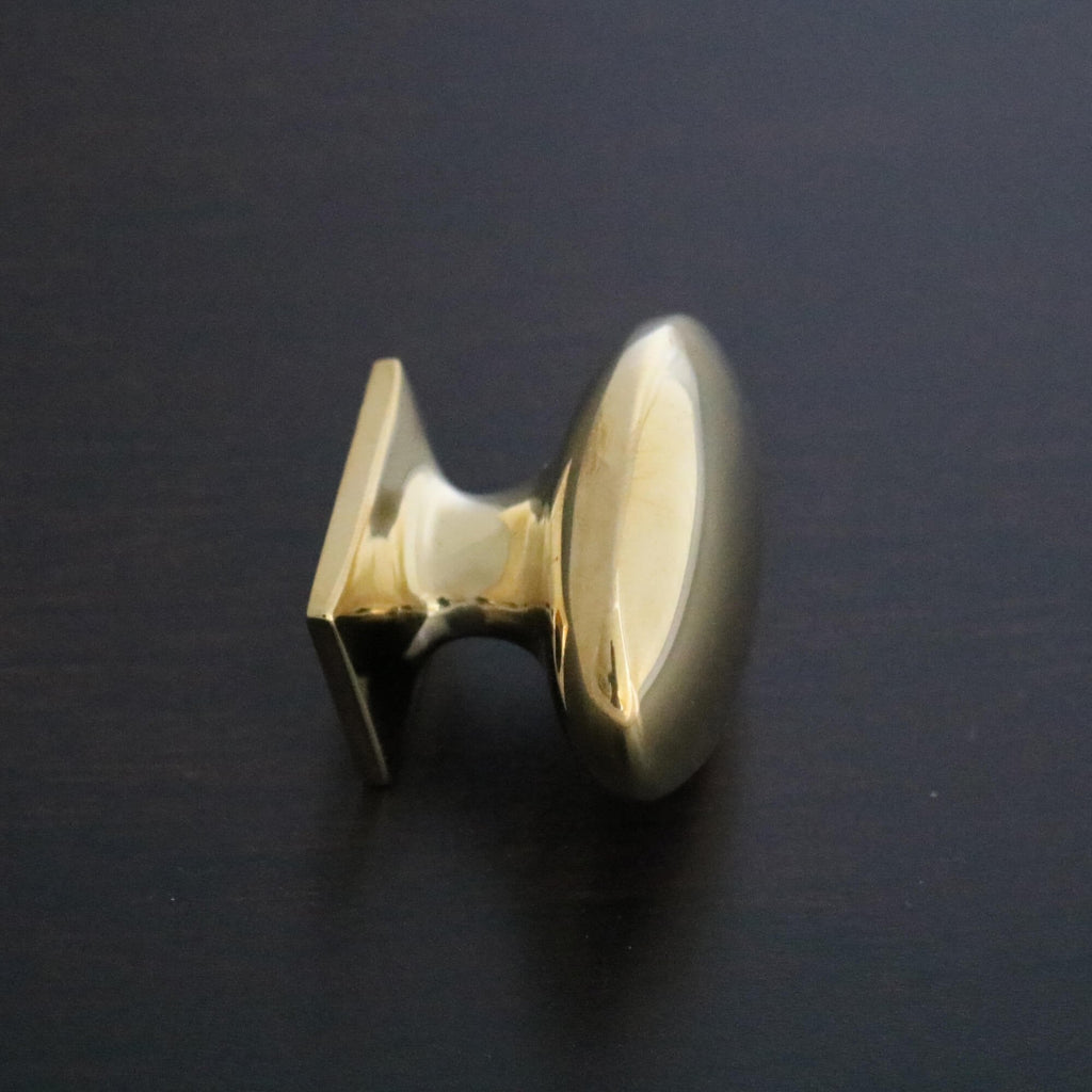Monroe Oval Cupboard Knobs - Unlacquered Brass