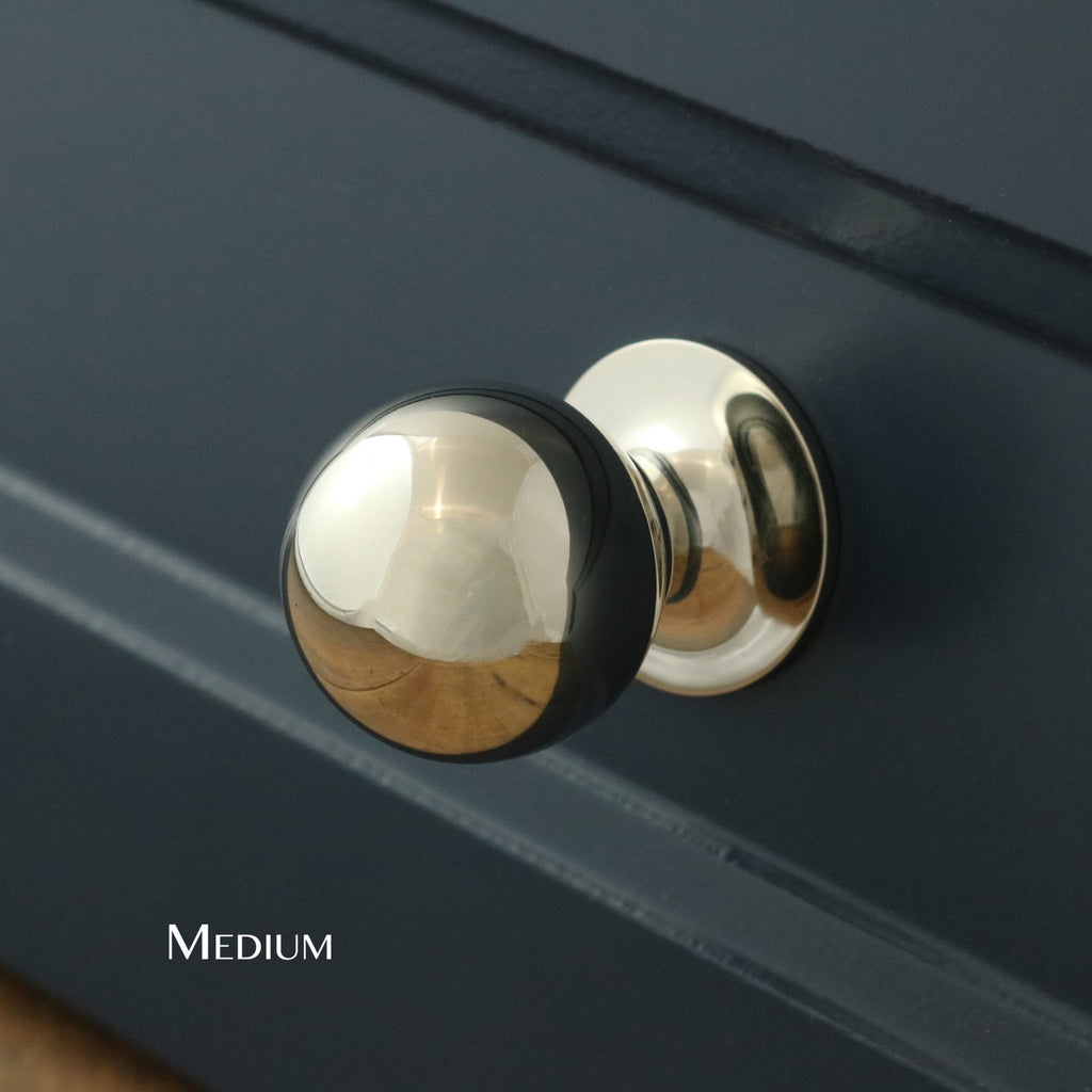 Henley Ball Cupboard Knob - Polished Nickel