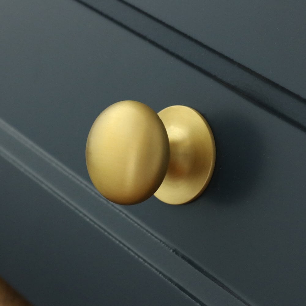 Henley Bun Cabinet Knob - Satin Brass