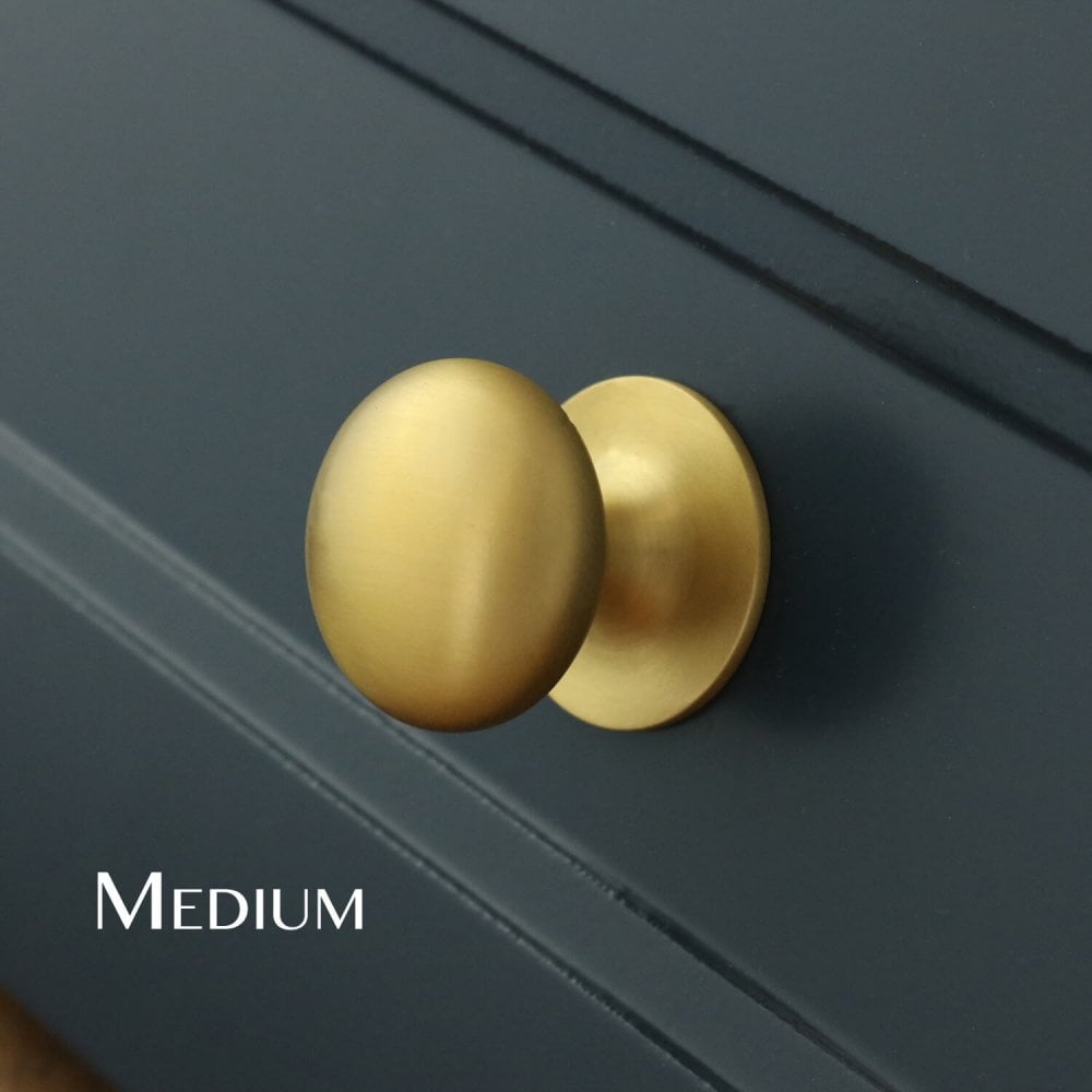Henley Bun Cabinet Knob - Satin Brass