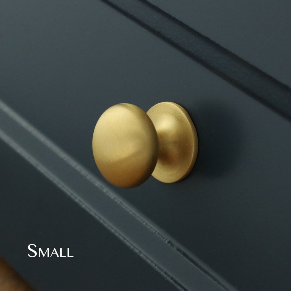 Henley Bun Cabinet Knob - Satin Brass