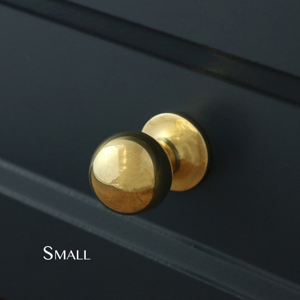 Henley Ball Cupboard Knob - Unlacquered Brass