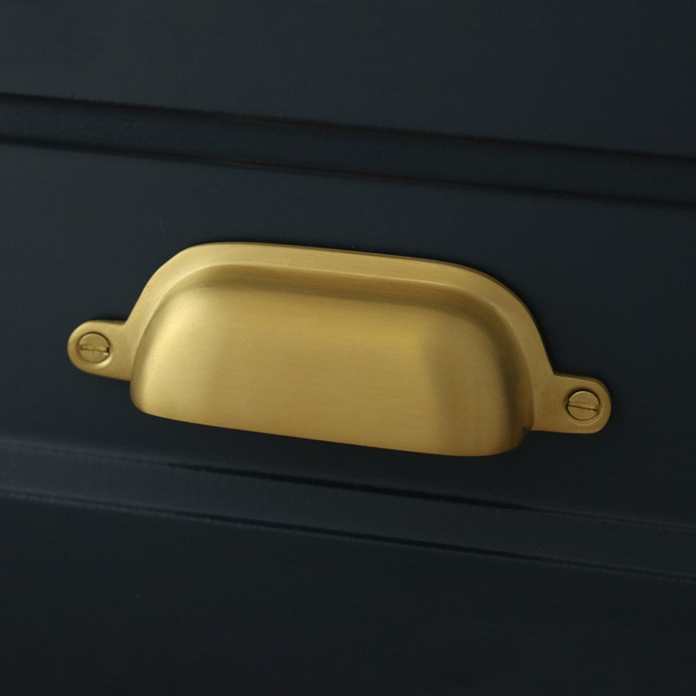 Jefferson Bin Drawer Pull - Satin Brass