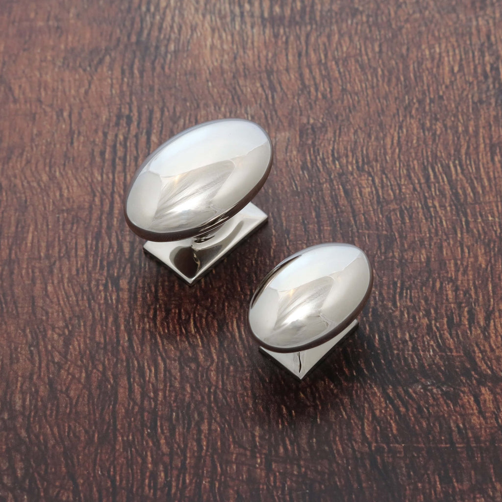 Monroe Oval Cupboard Knobs - Polished Nickel