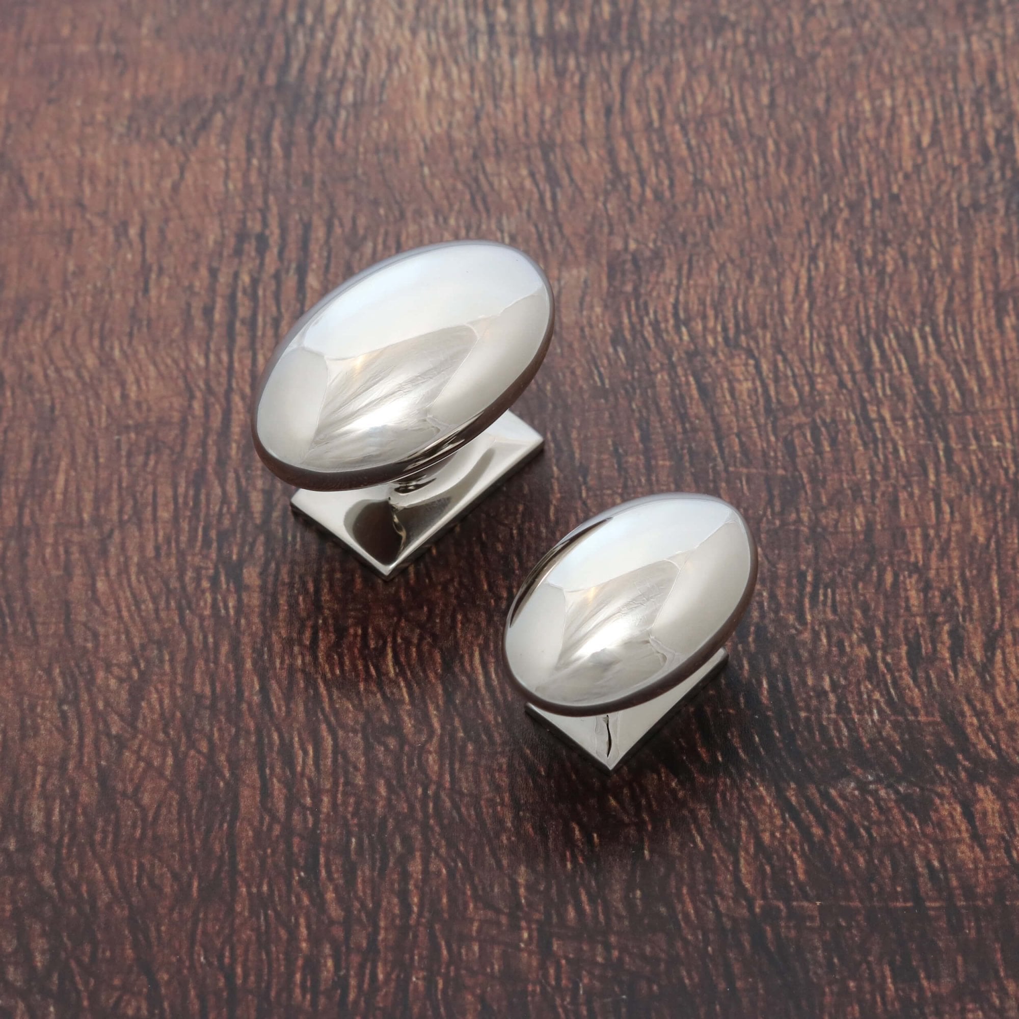 Monroe Oval Cupboard Knobs - Polished Nickel