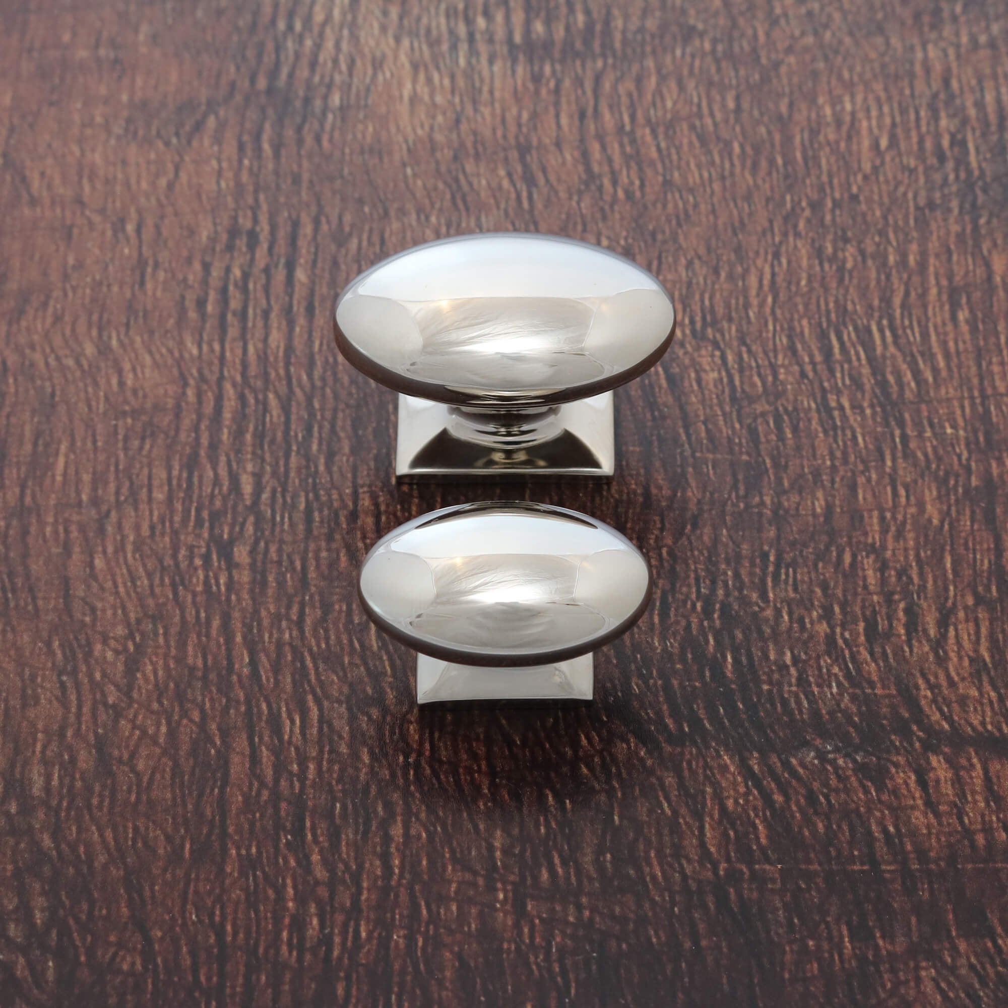 Monroe Oval Cupboard Knobs - Polished Nickel