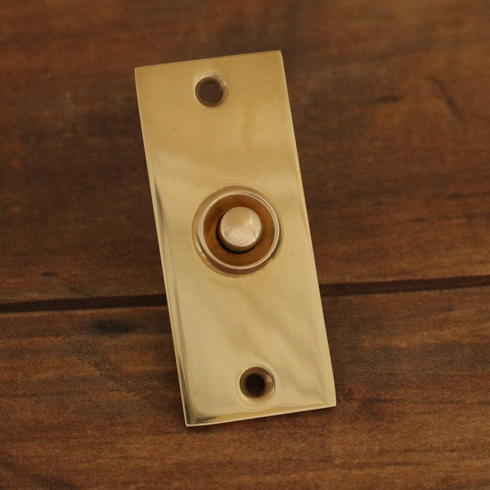 Flat Rectangular Brass Bell Push