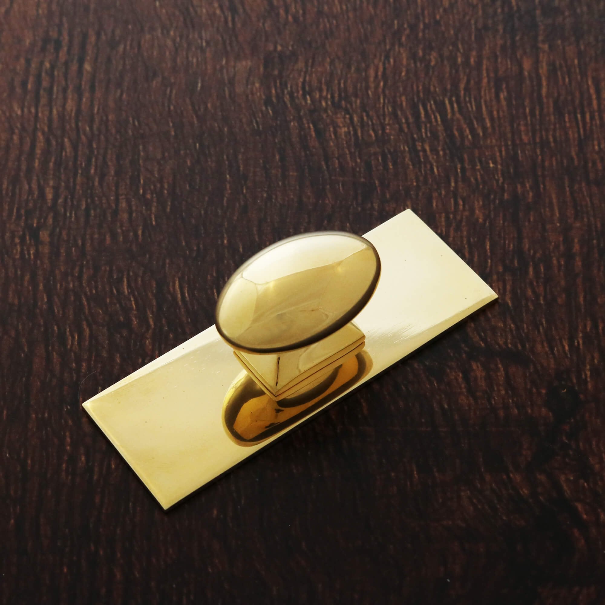 Monroe Oval Cupboard Knob on Small Backplate