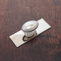 Polished Nickel Monroe Oval Cupboard Knob on Small Backplate