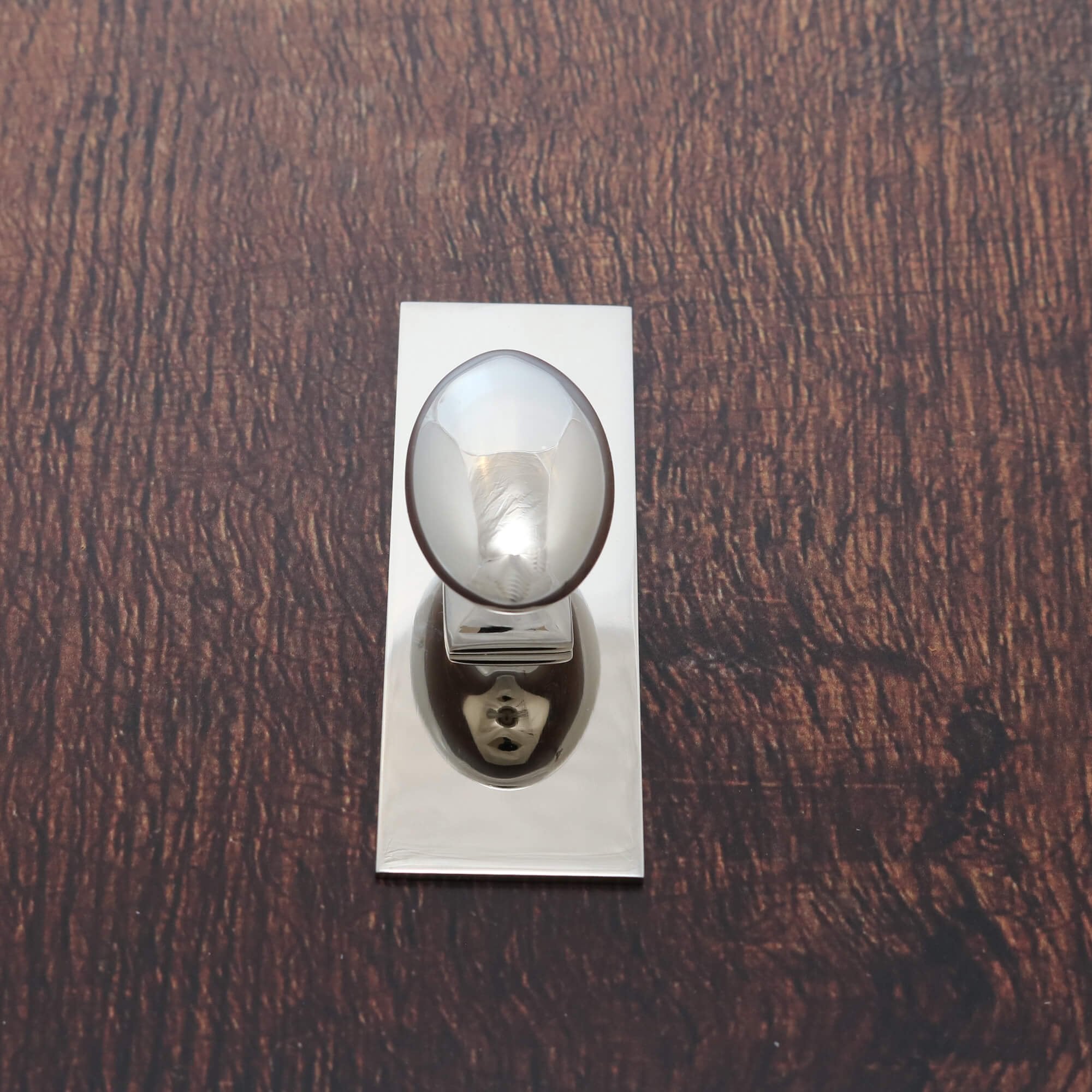 Polished Nickel Monroe Oval Cupboard Knob on Small Backplate