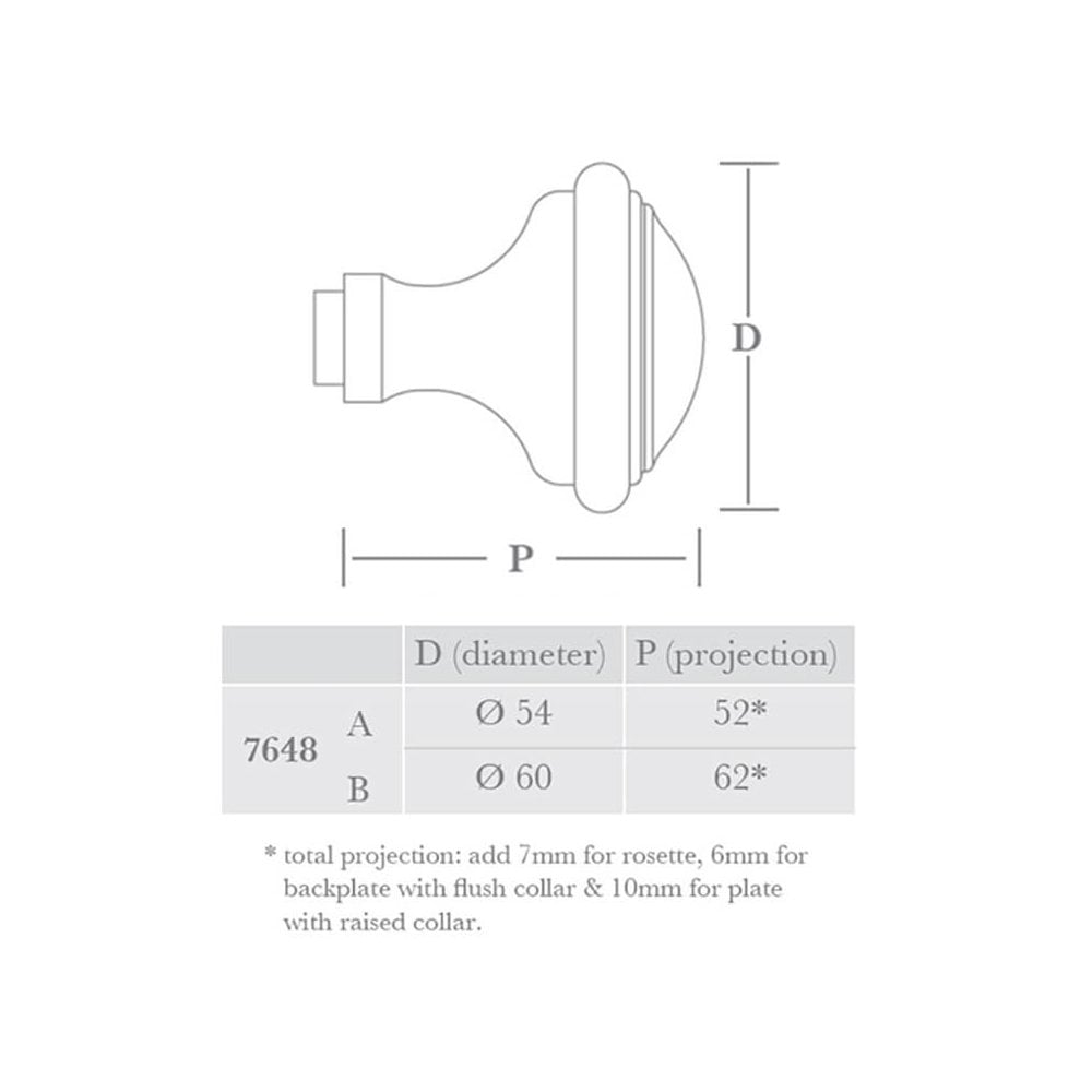 Stepped Round Door Knob on Raised Centre Rose