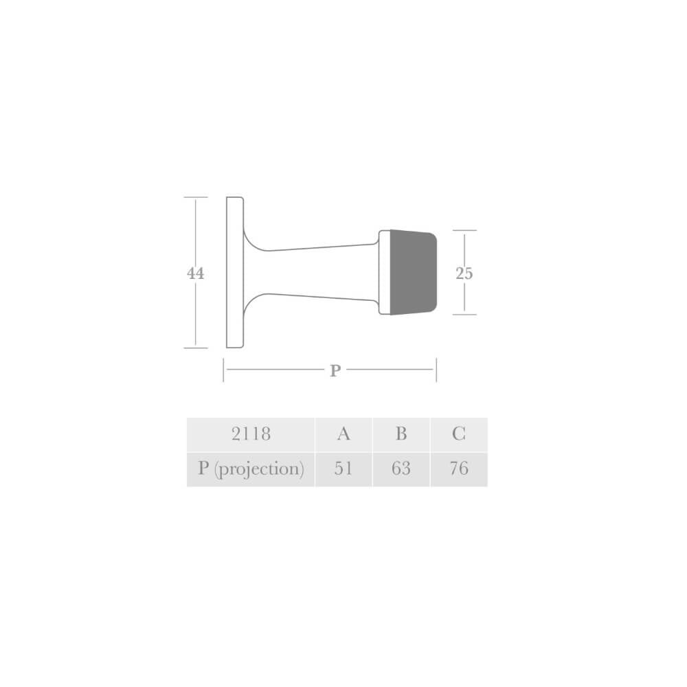 Square Base Wall Mounted Door Stop