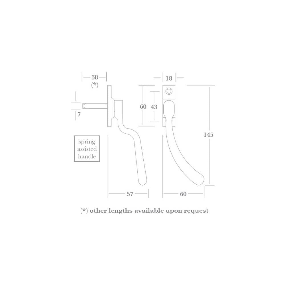 Bulb End Espagnolette Handle