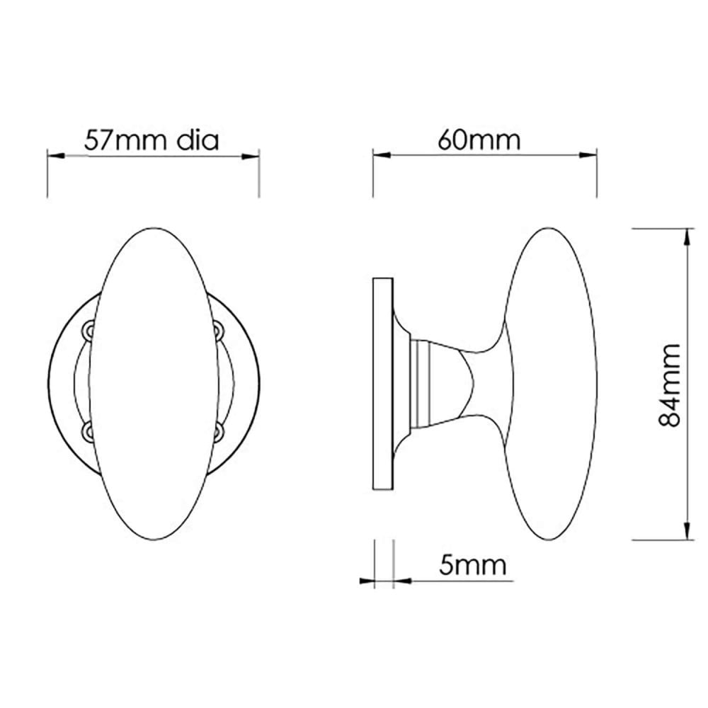 Zeppelin Door Knob on Round Rose