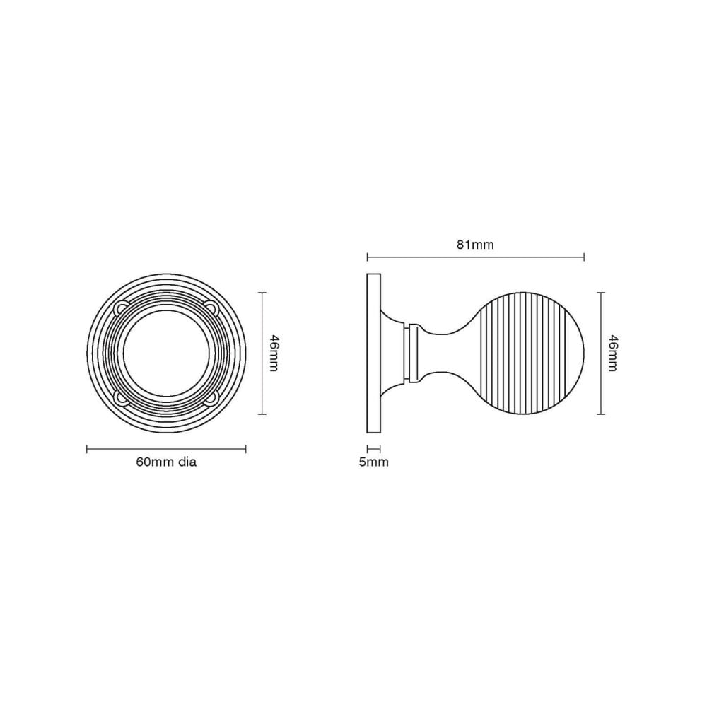 Reeded Ball Door Knob
