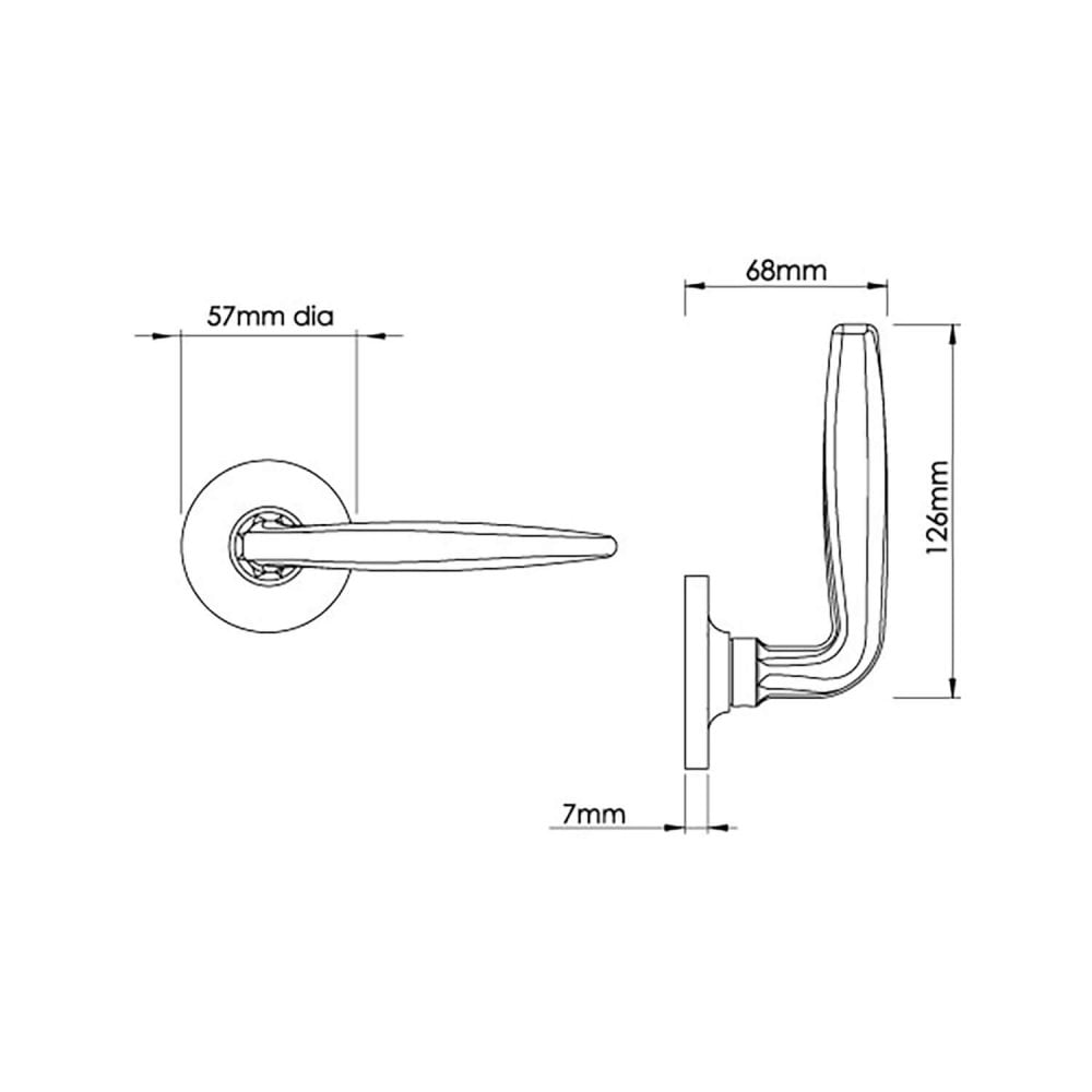 Maine Lever Handle on Covered Rose
