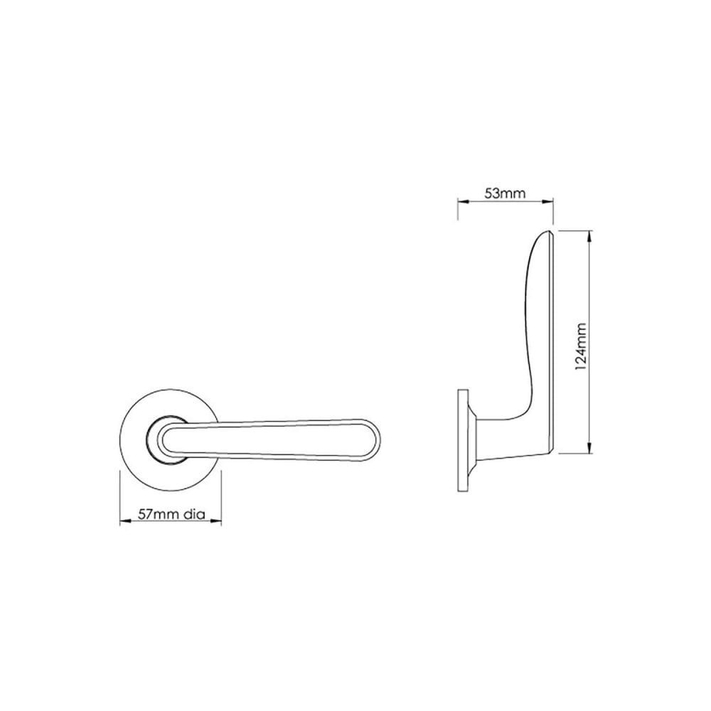 Velo Lever Handle on Covered Rose