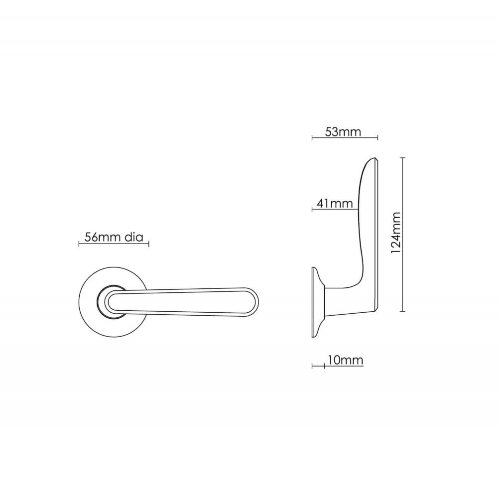 Velo Lever Handle on Covered Rose