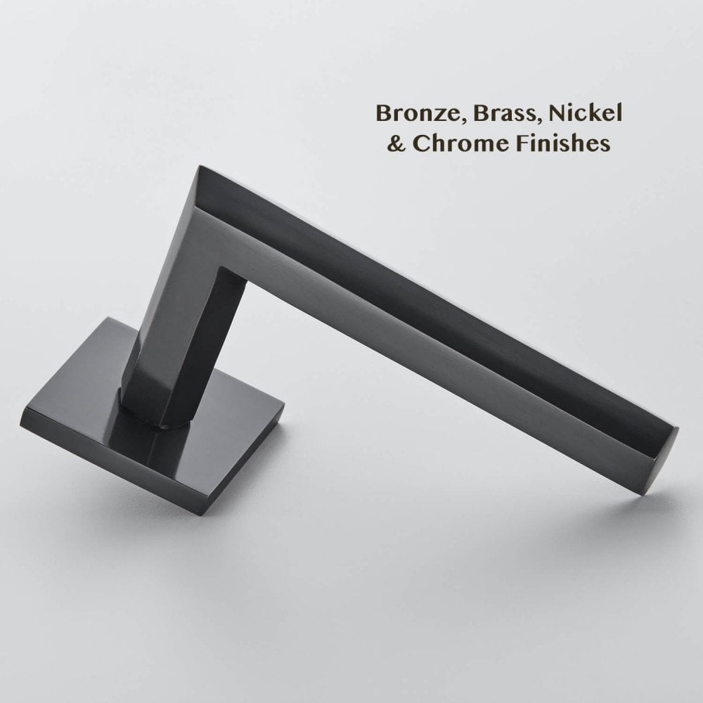 Hex Lever Door Handle on Square Rose