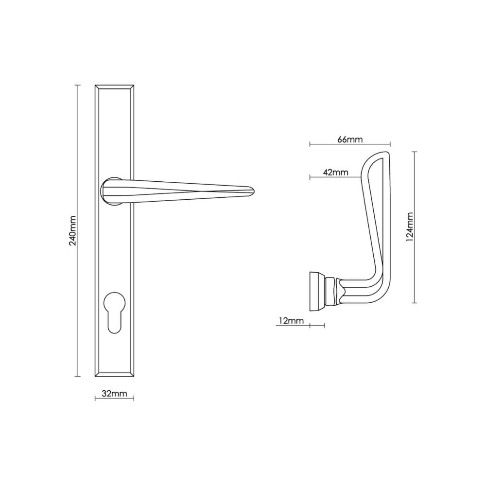 Celeste Multipoint Lever on Pillow Backplate