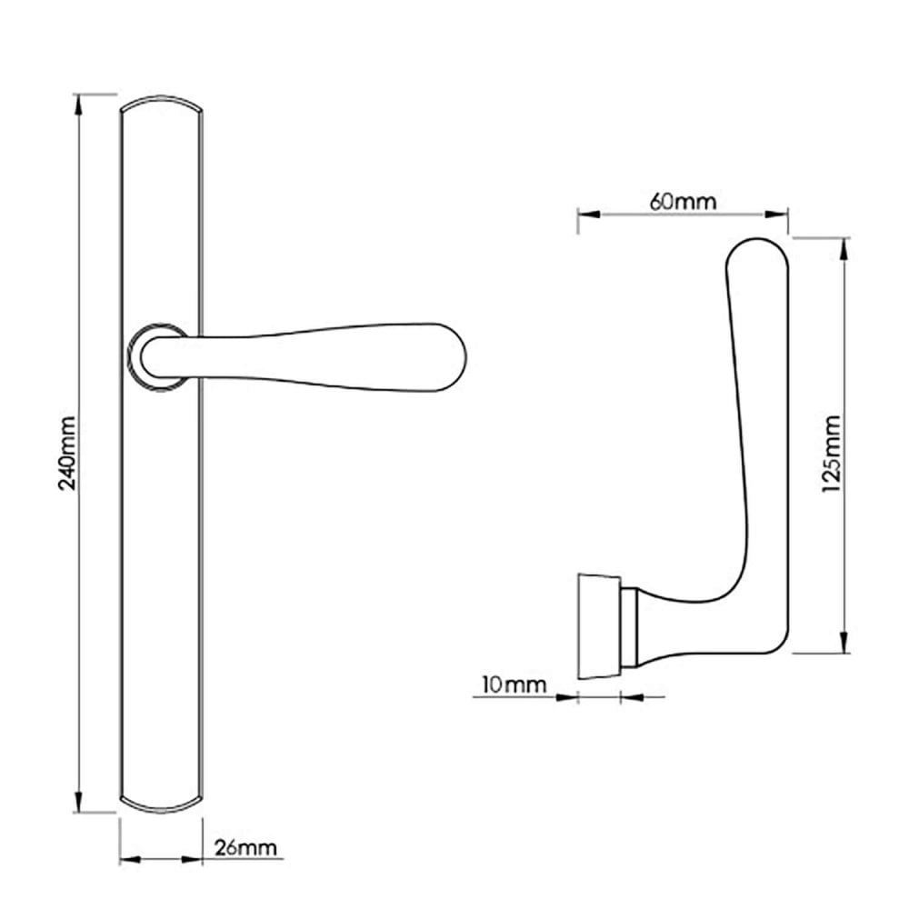 Elegance Multipoint Lever on Arch Backplate