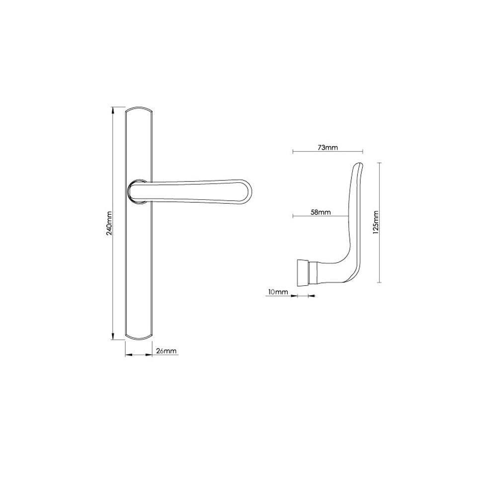 Garde Multipoint Lever on Arch Backplate