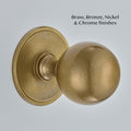 Ball Centre Door Knob Round Rose