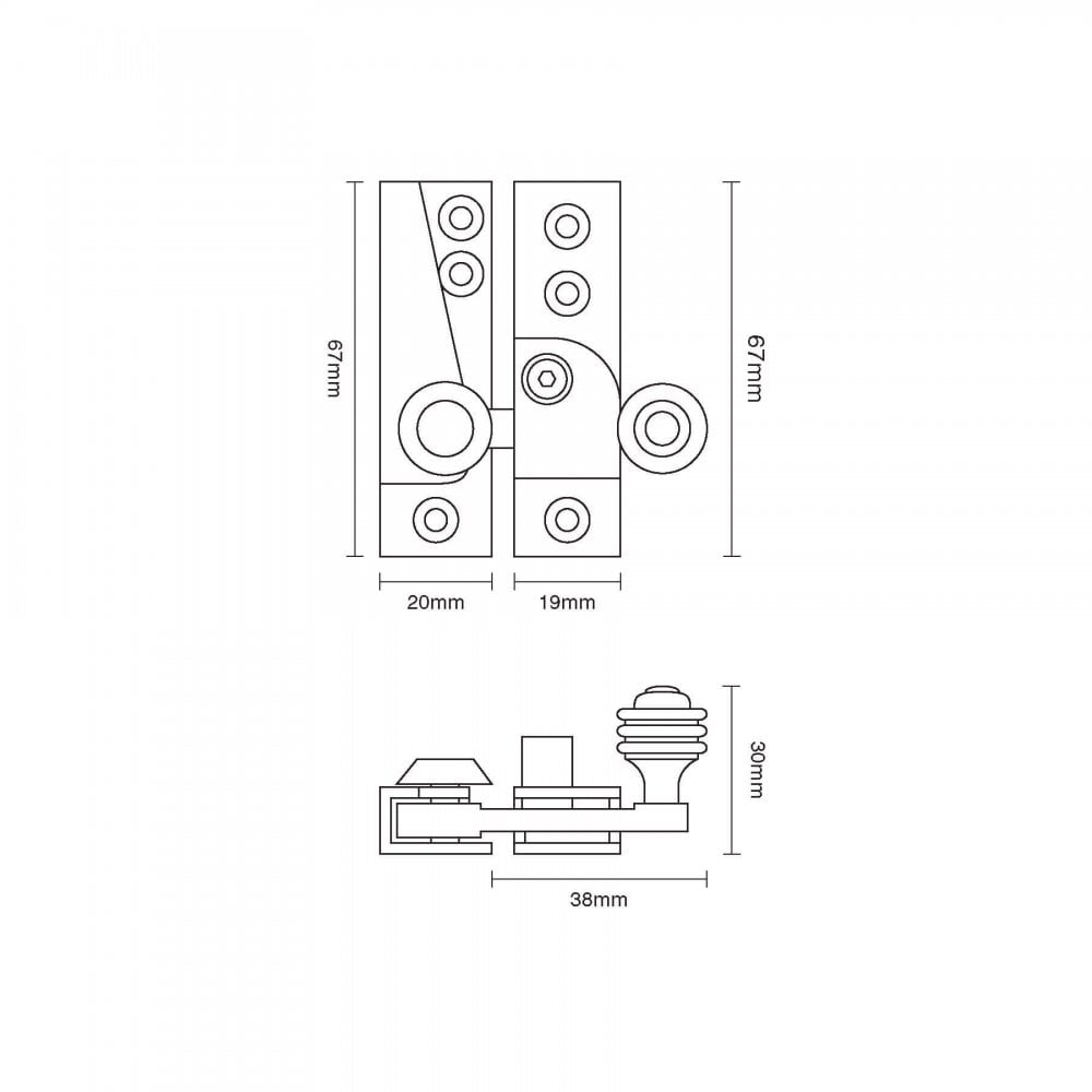 Reeded Sash Fastener