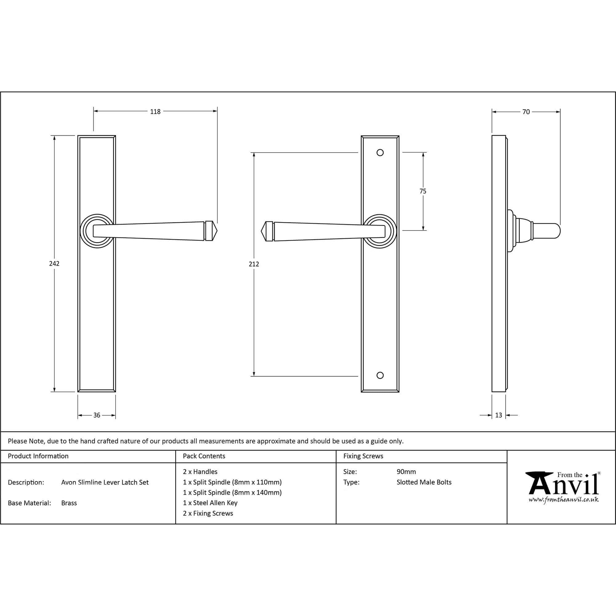 Avon Aged Brass Espagnolette Lock Set