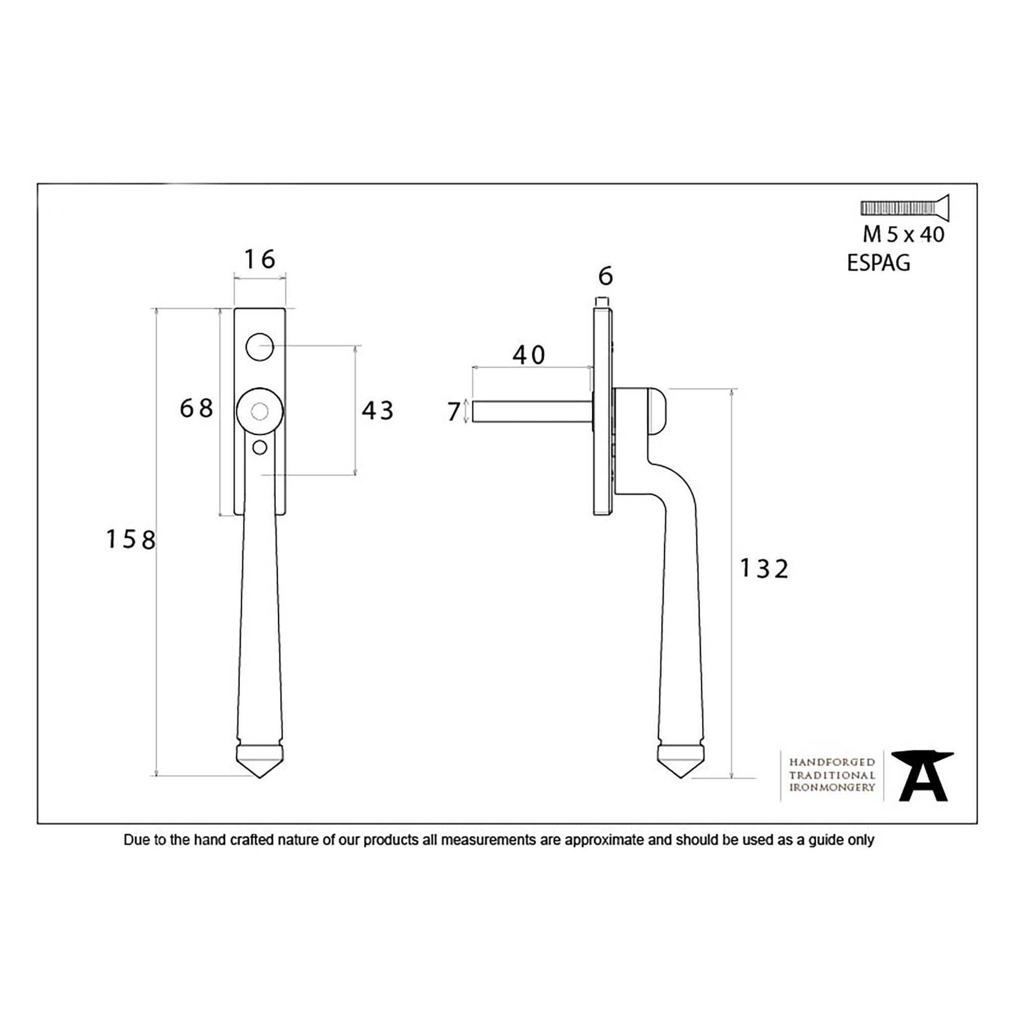 Avon Polished Brass Espagnolette Fastener