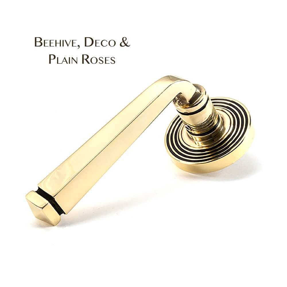 Aged Brass Avon Lever on Rose Set