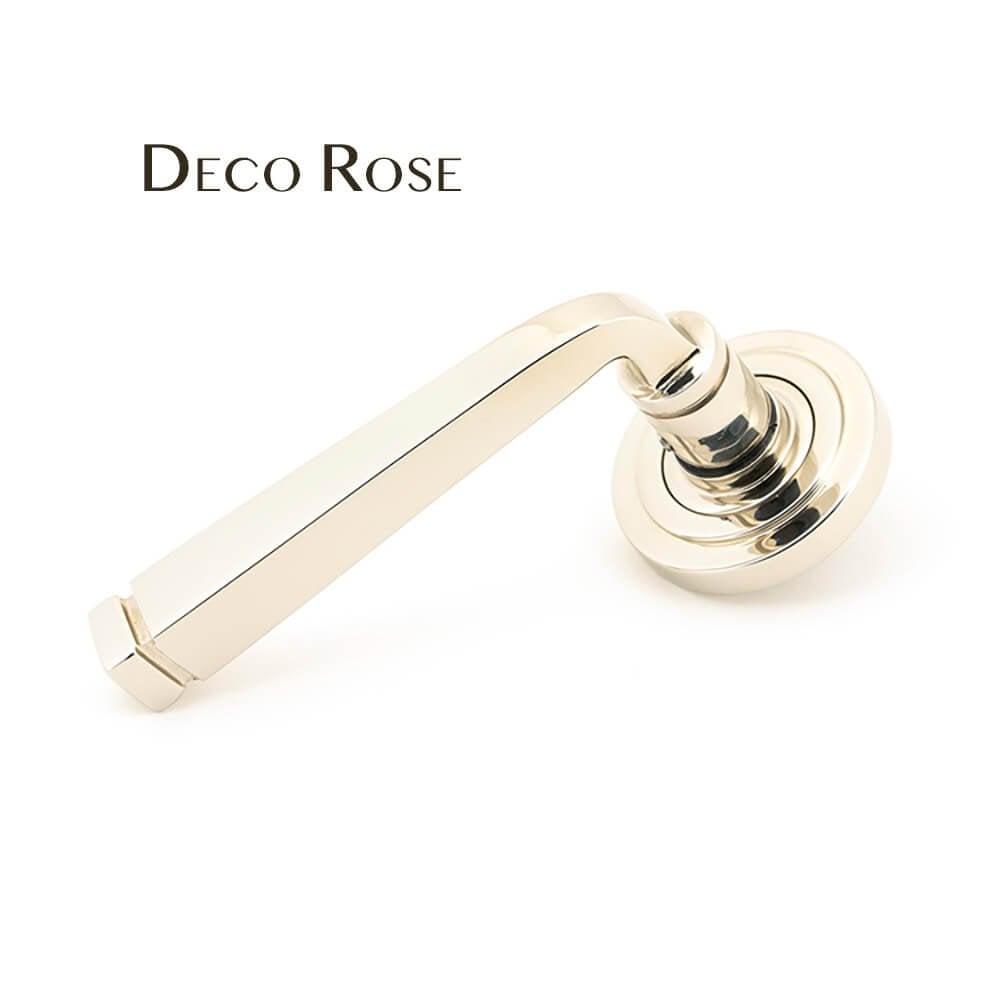 Polished Nickel Avon Lever on Rose Set