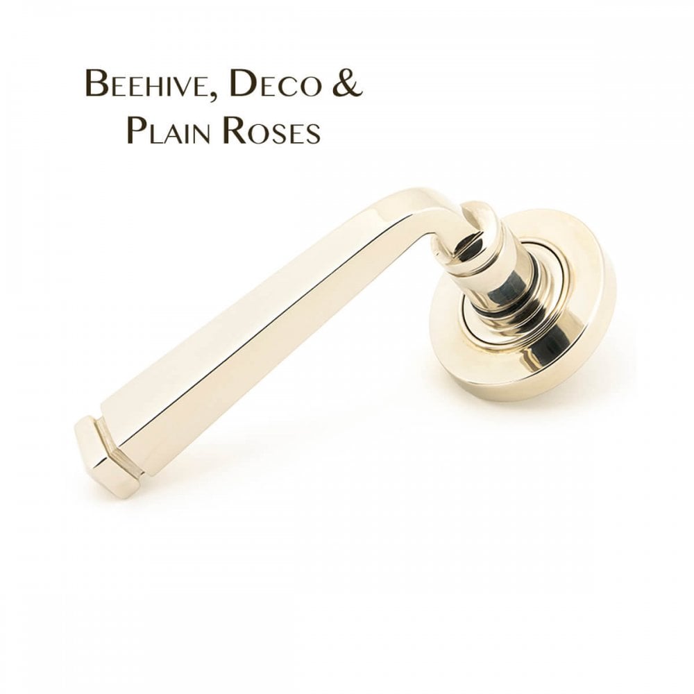 Polished Nickel Avon Lever on Rose Set
