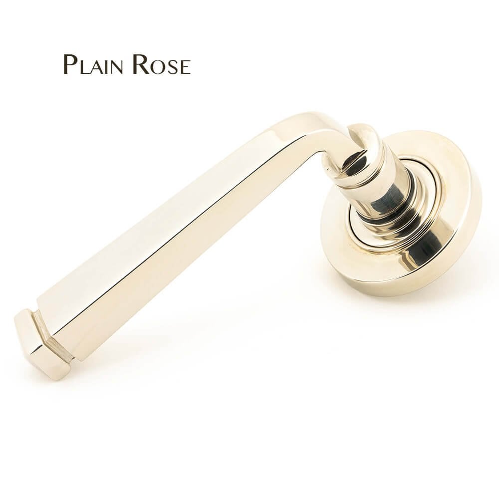 Polished Nickel Avon Lever on Rose Set