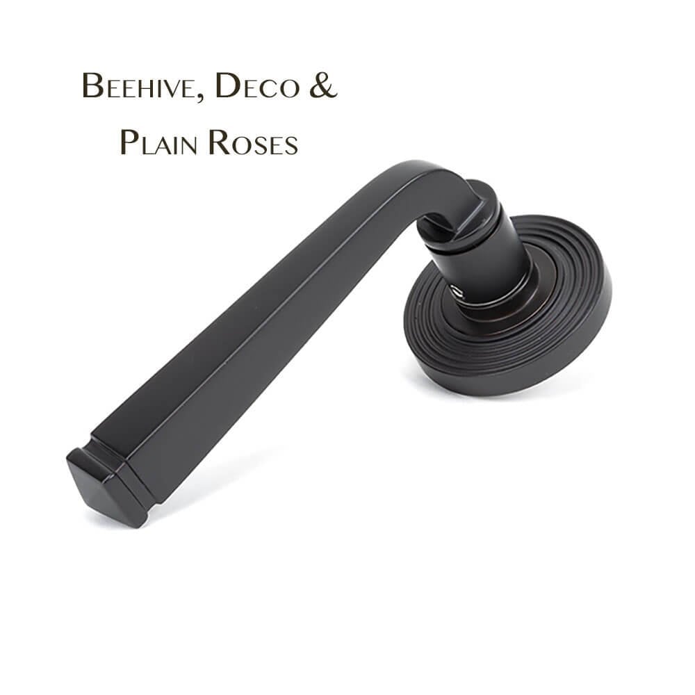 Aged Bronze Avon Lever on Rose Set