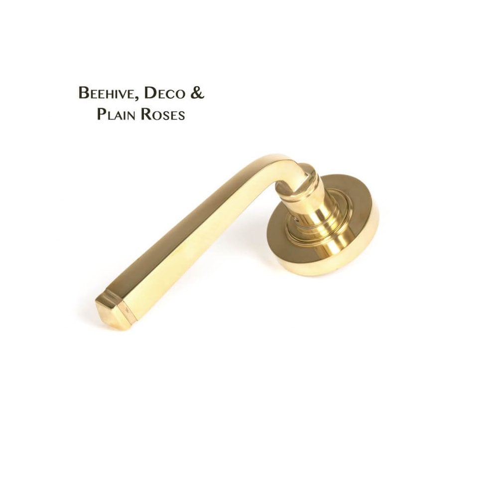 Polished Brass Avon Lever on Rose Set