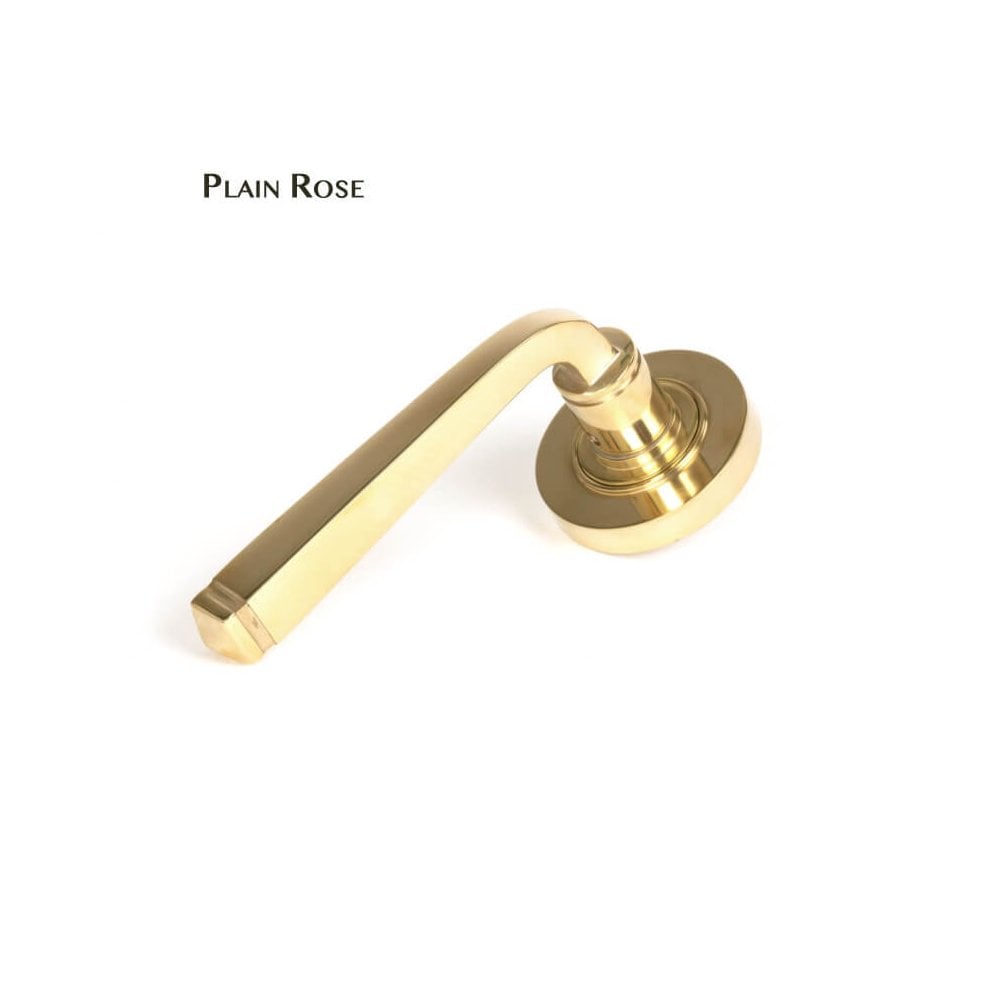 Polished Brass Avon Lever on Rose Set