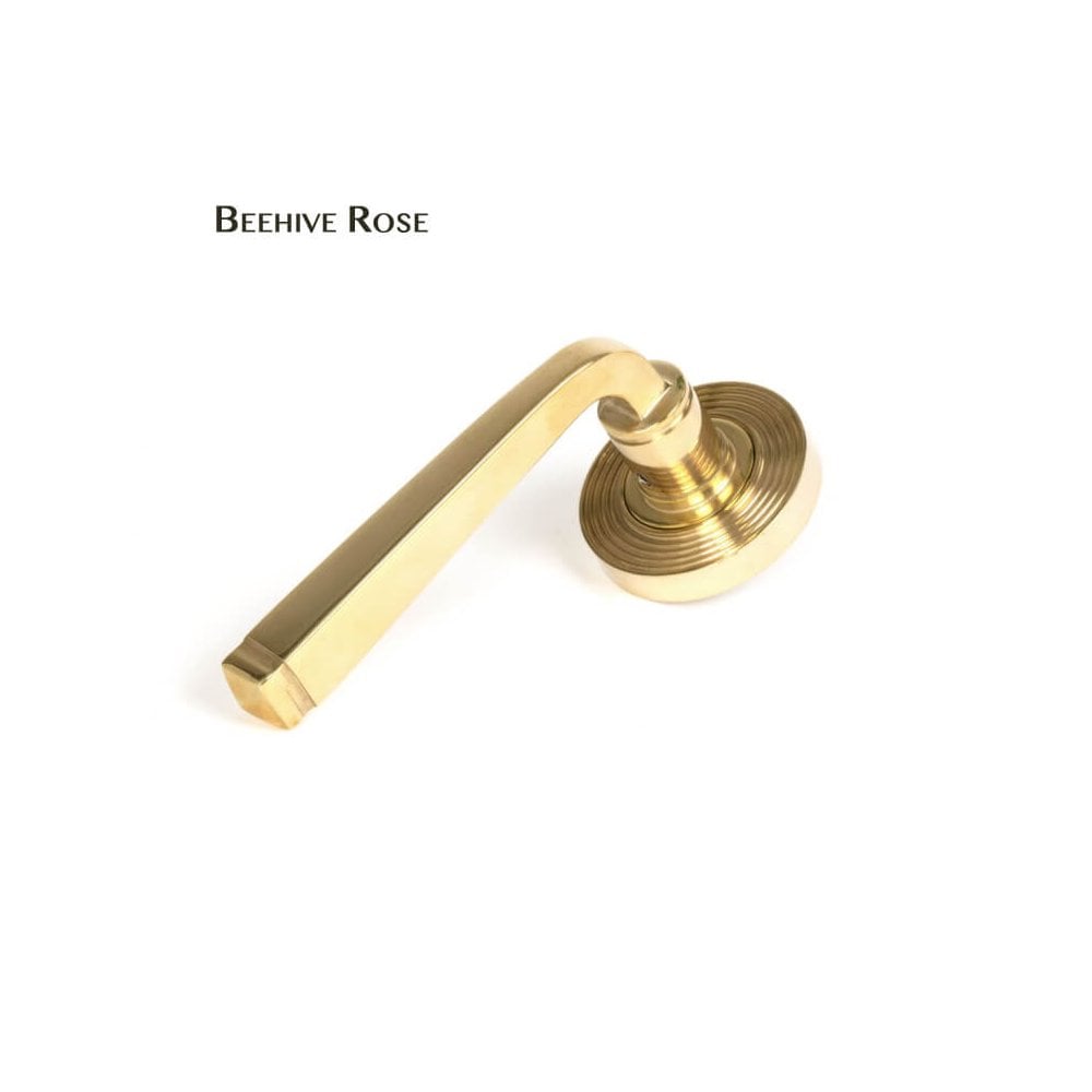 Polished Brass Avon Lever on Rose Set