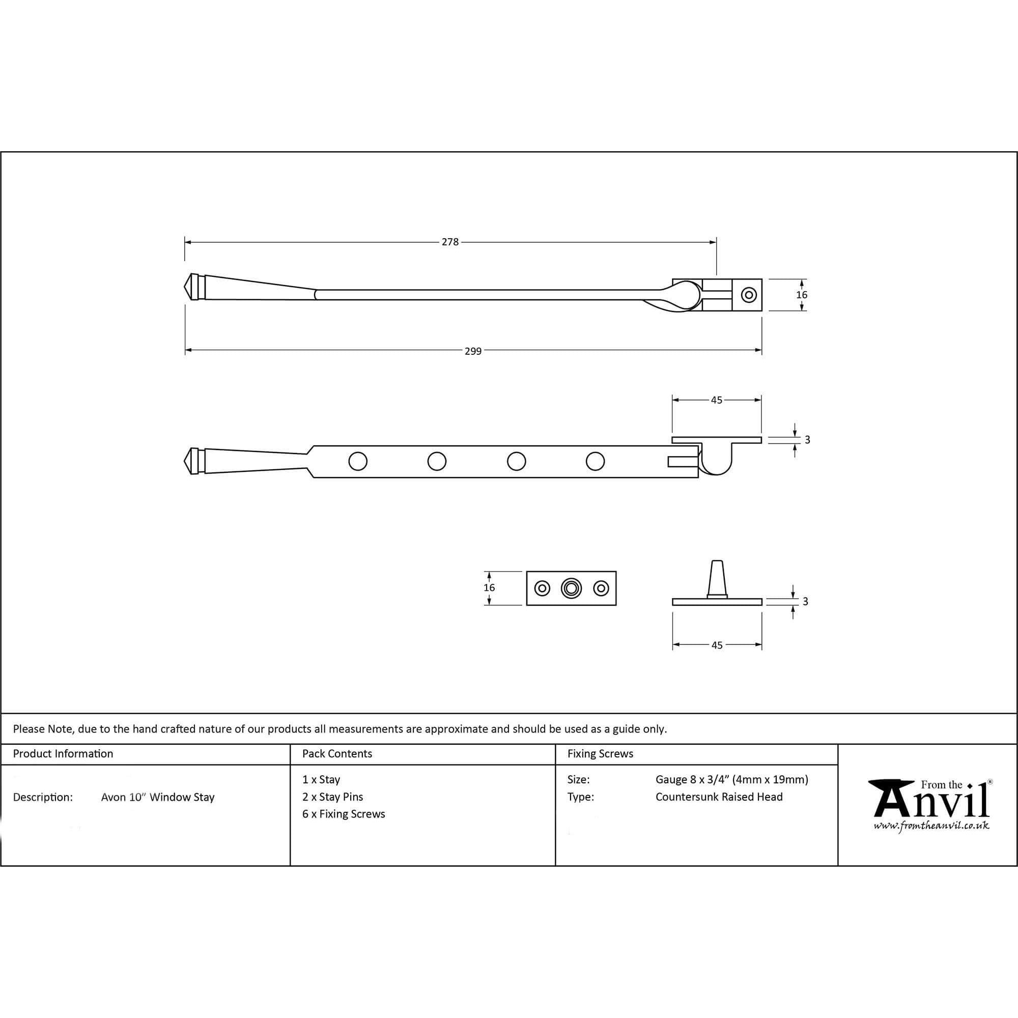 Aged Bronze Avon Stay