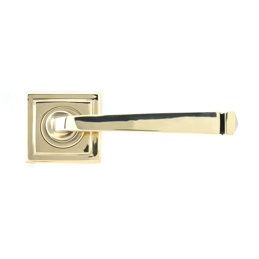 Aged Brass Avon Lever on Square Rose Set