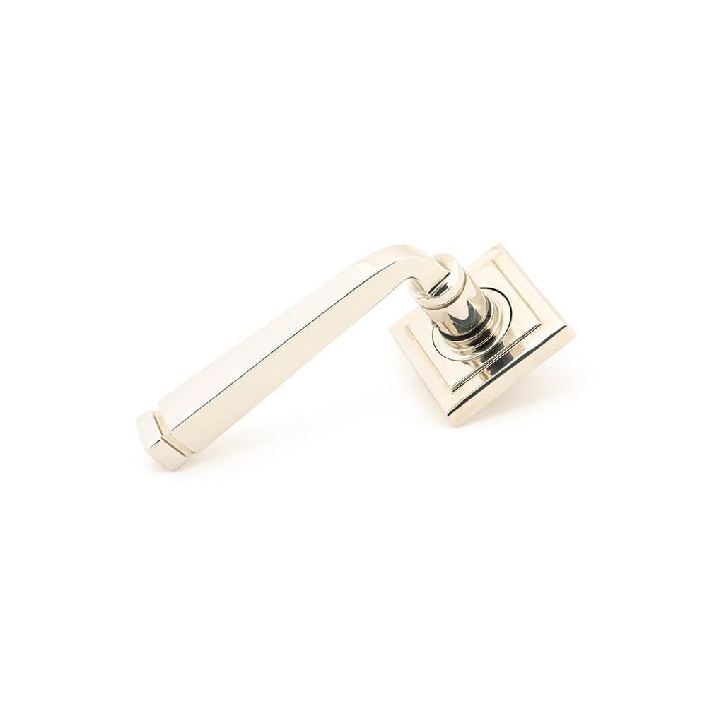 Polished Nickel Avon Lever on Square Rose Set