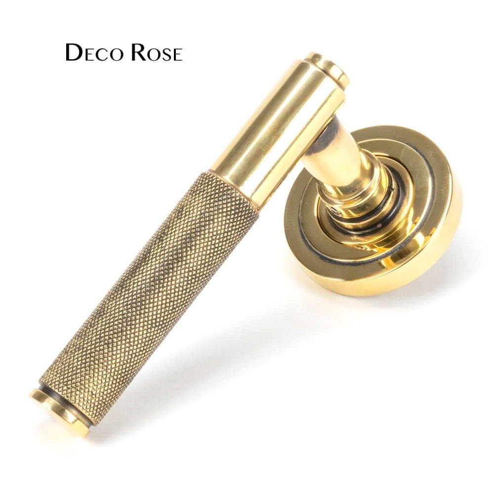 Aged Brass Brompton Lever on Rose Set