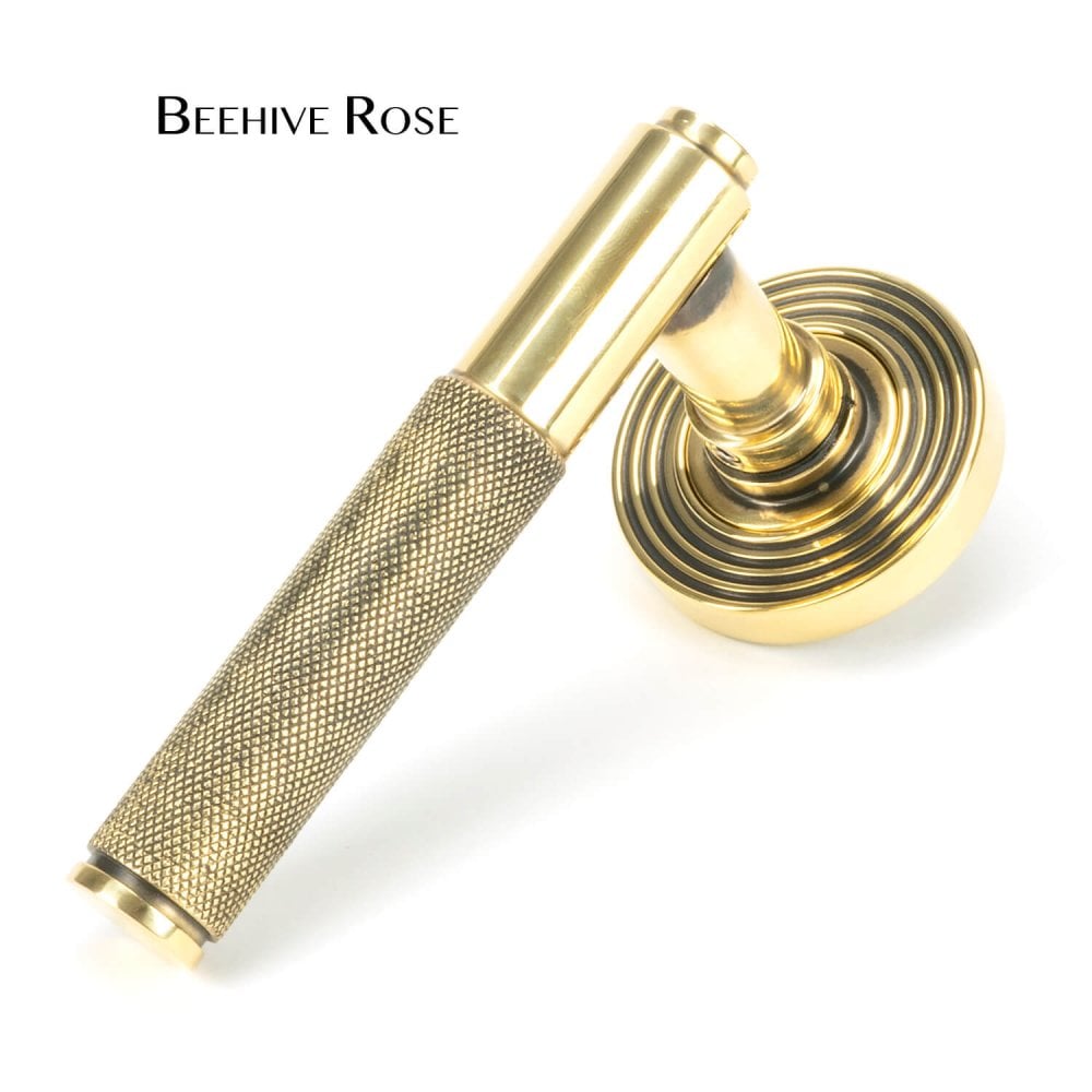Aged Brass Brompton Lever on Rose Set
