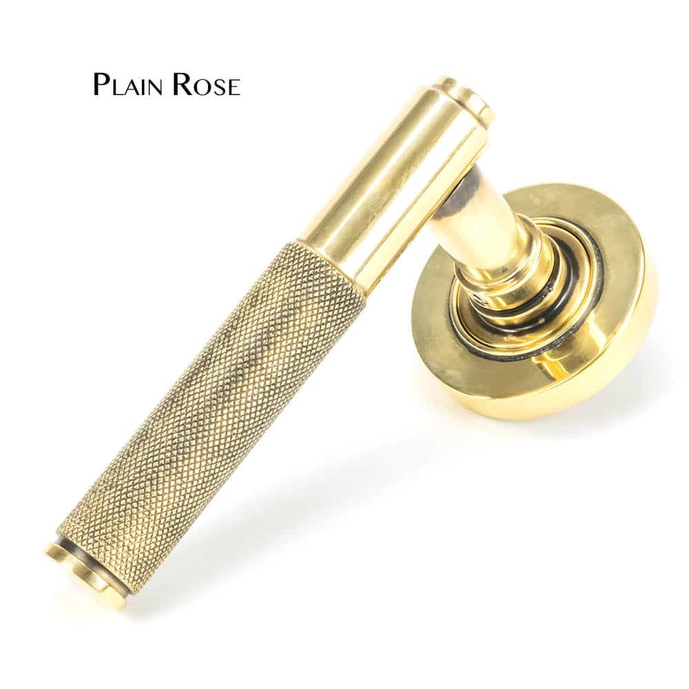 Aged Brass Brompton Lever on Rose Set