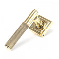 Aged Brass Brompton Lever on Square Rose Set