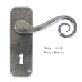 Pewter Monkey Tail Levers on Backplate