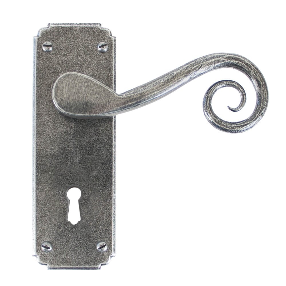 Pewter Monkey Tail Levers on Backplate
