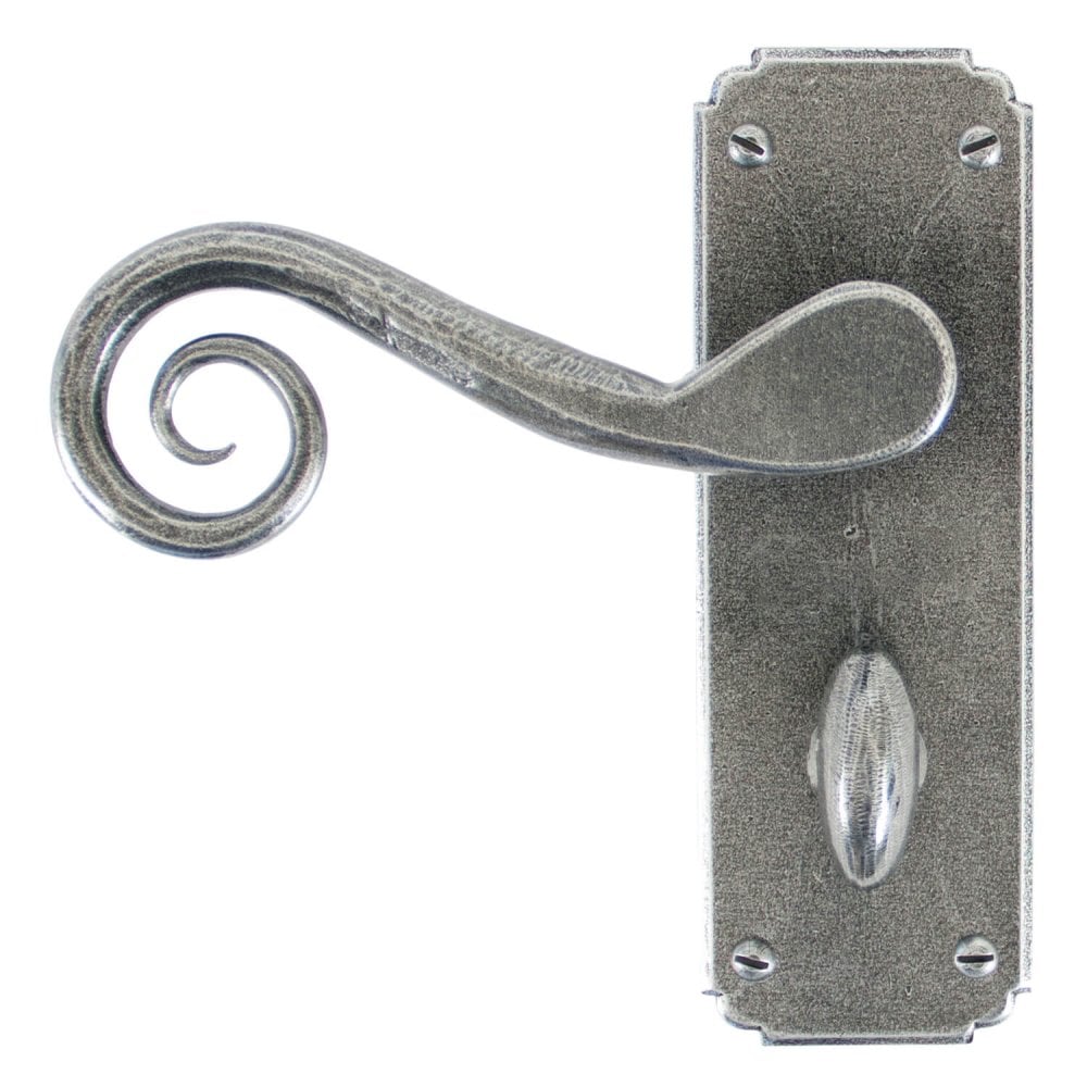 Pewter Monkey Tail Levers on Backplate