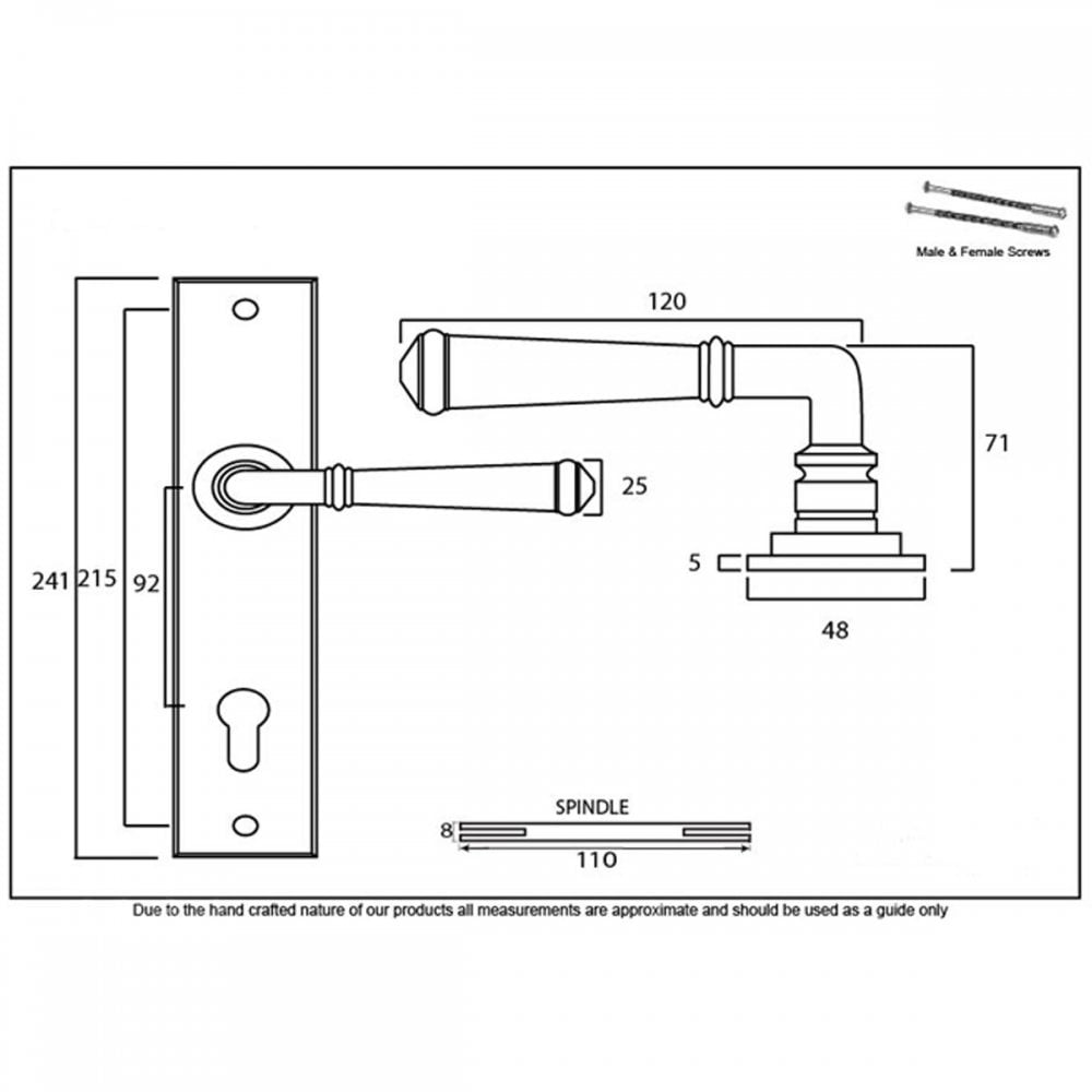 Pewter Regency Espagnolette Lock Set