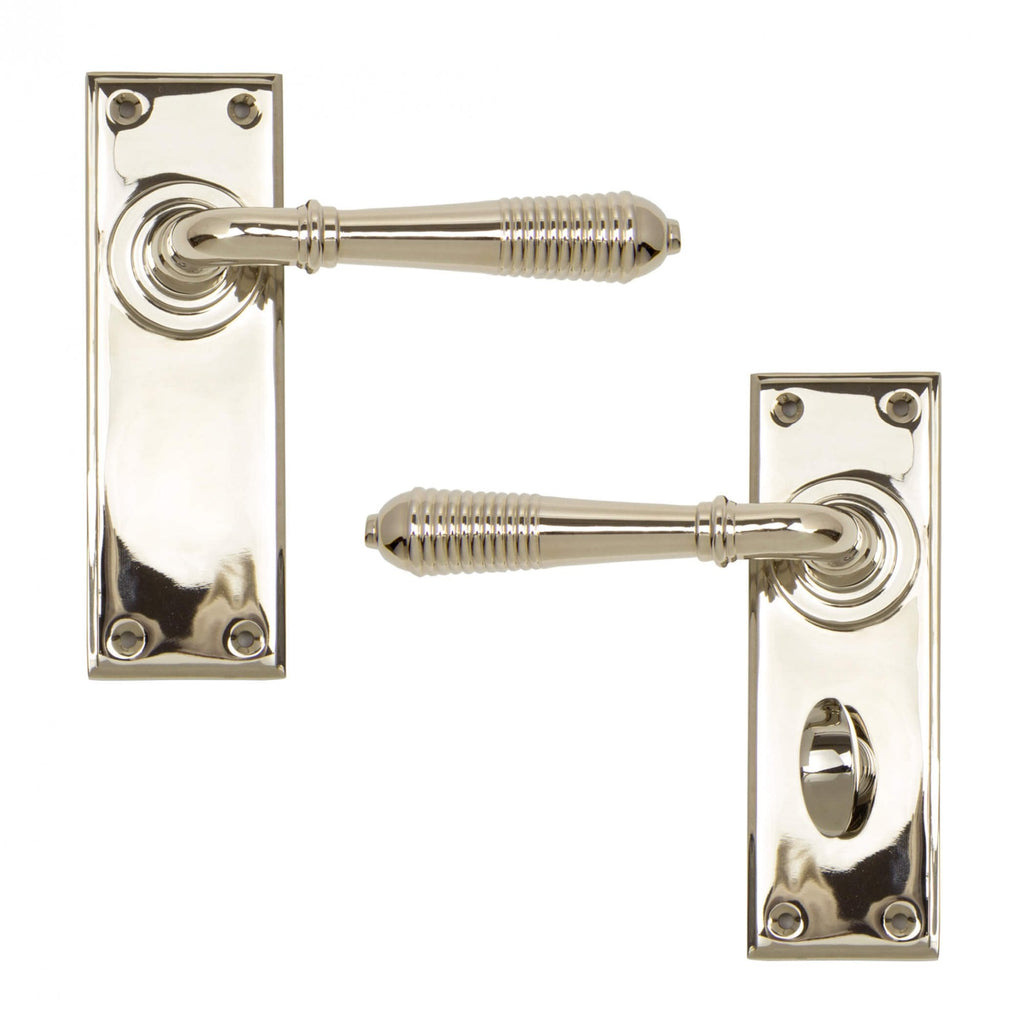 Polished Nickel Reeded Lever Handles